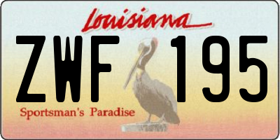 LA license plate ZWF195