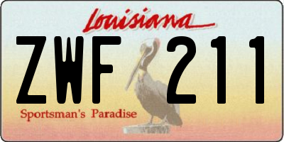 LA license plate ZWF211