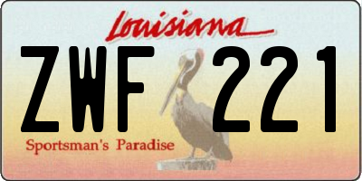 LA license plate ZWF221