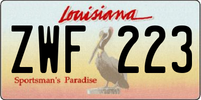 LA license plate ZWF223