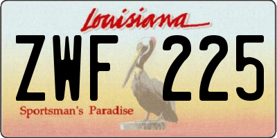 LA license plate ZWF225