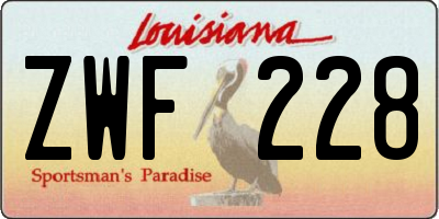 LA license plate ZWF228