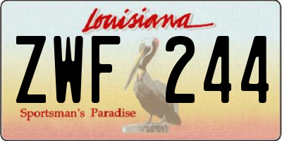 LA license plate ZWF244