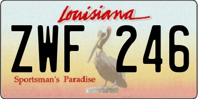 LA license plate ZWF246