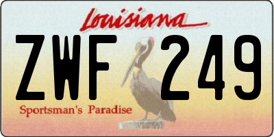 LA license plate ZWF249