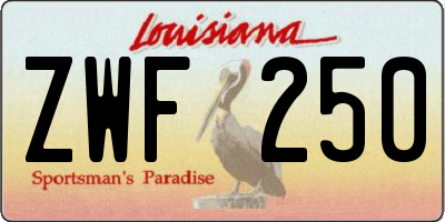 LA license plate ZWF250