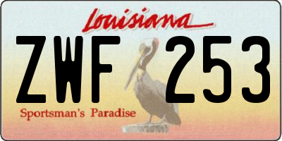 LA license plate ZWF253