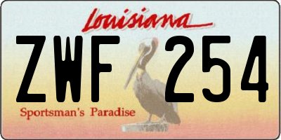 LA license plate ZWF254