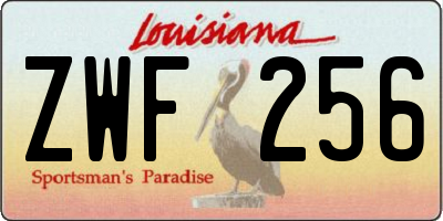 LA license plate ZWF256