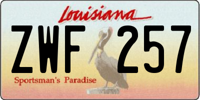 LA license plate ZWF257