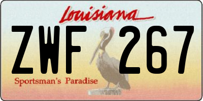 LA license plate ZWF267