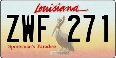 LA license plate ZWF271