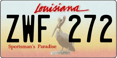 LA license plate ZWF272