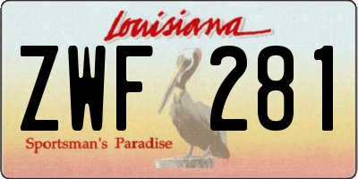 LA license plate ZWF281