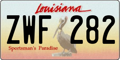 LA license plate ZWF282