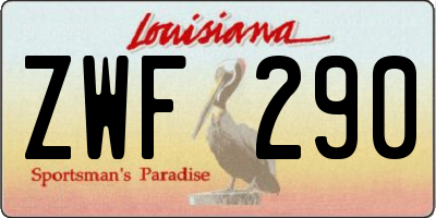 LA license plate ZWF290