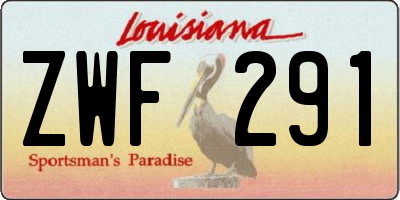 LA license plate ZWF291