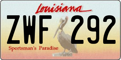 LA license plate ZWF292