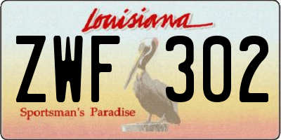 LA license plate ZWF302