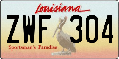 LA license plate ZWF304