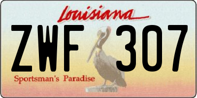 LA license plate ZWF307