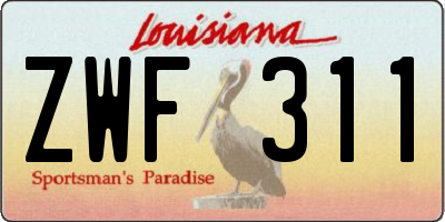 LA license plate ZWF311