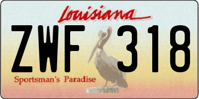 LA license plate ZWF318