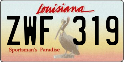 LA license plate ZWF319