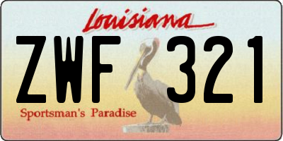 LA license plate ZWF321