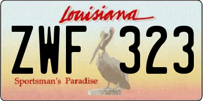 LA license plate ZWF323