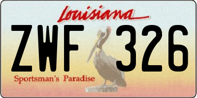 LA license plate ZWF326