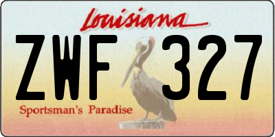 LA license plate ZWF327