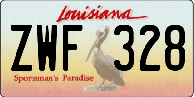 LA license plate ZWF328