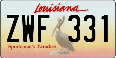 LA license plate ZWF331