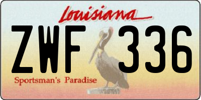 LA license plate ZWF336