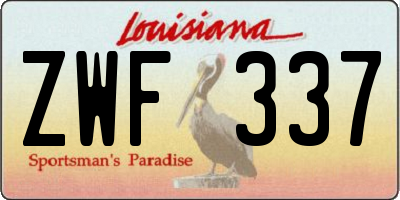 LA license plate ZWF337