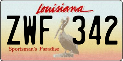 LA license plate ZWF342
