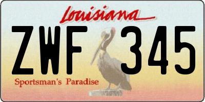 LA license plate ZWF345