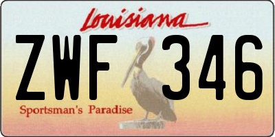 LA license plate ZWF346