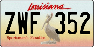 LA license plate ZWF352