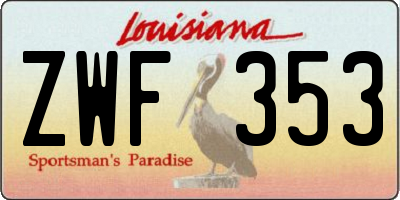LA license plate ZWF353