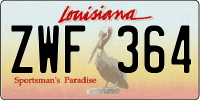 LA license plate ZWF364