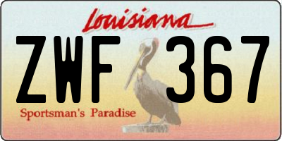 LA license plate ZWF367