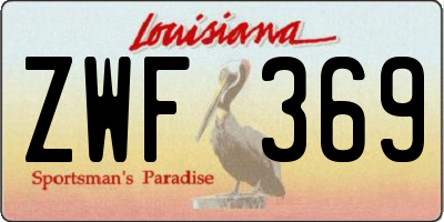 LA license plate ZWF369