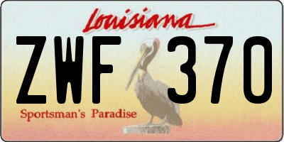 LA license plate ZWF370