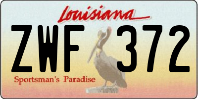 LA license plate ZWF372