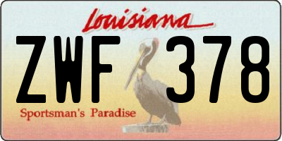 LA license plate ZWF378