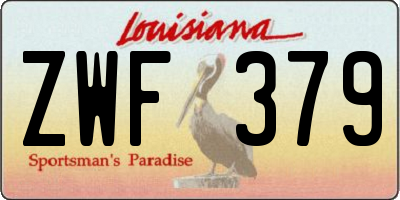 LA license plate ZWF379