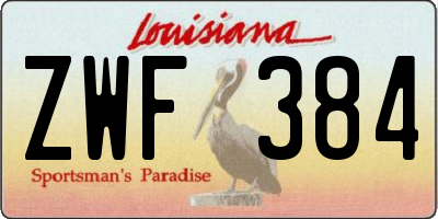 LA license plate ZWF384