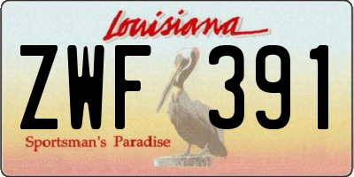 LA license plate ZWF391